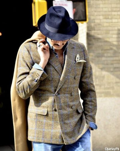 Americana cruzada ver cuadro azul