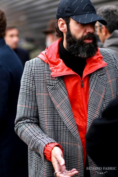 Chaqueta gris cuadro galés salmón