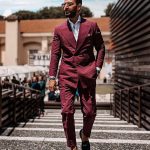 Traje burdeos algodón