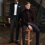 Americana berenjena terciopelo con pantalon cuadro