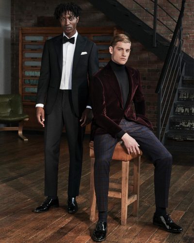 Americana berenjena terciopelo con pantalon cuadro