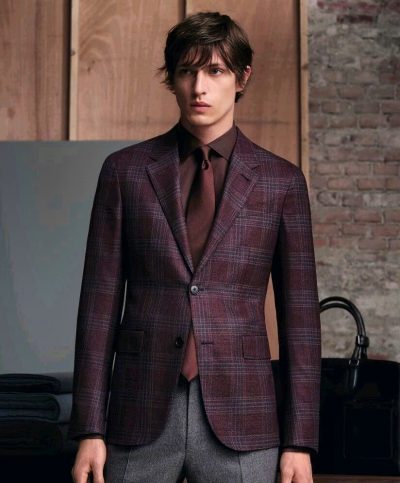 Americana cuadro burdeos de Zegna