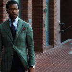 Americana verde cuadro rojo Loro Piana